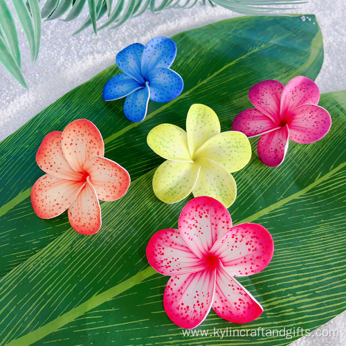 Printed Handmade Foam Plumeria Hair Pick